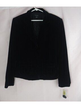 NWT Susan Lewis Women's Black Velvet Blazer Jacket Size Large